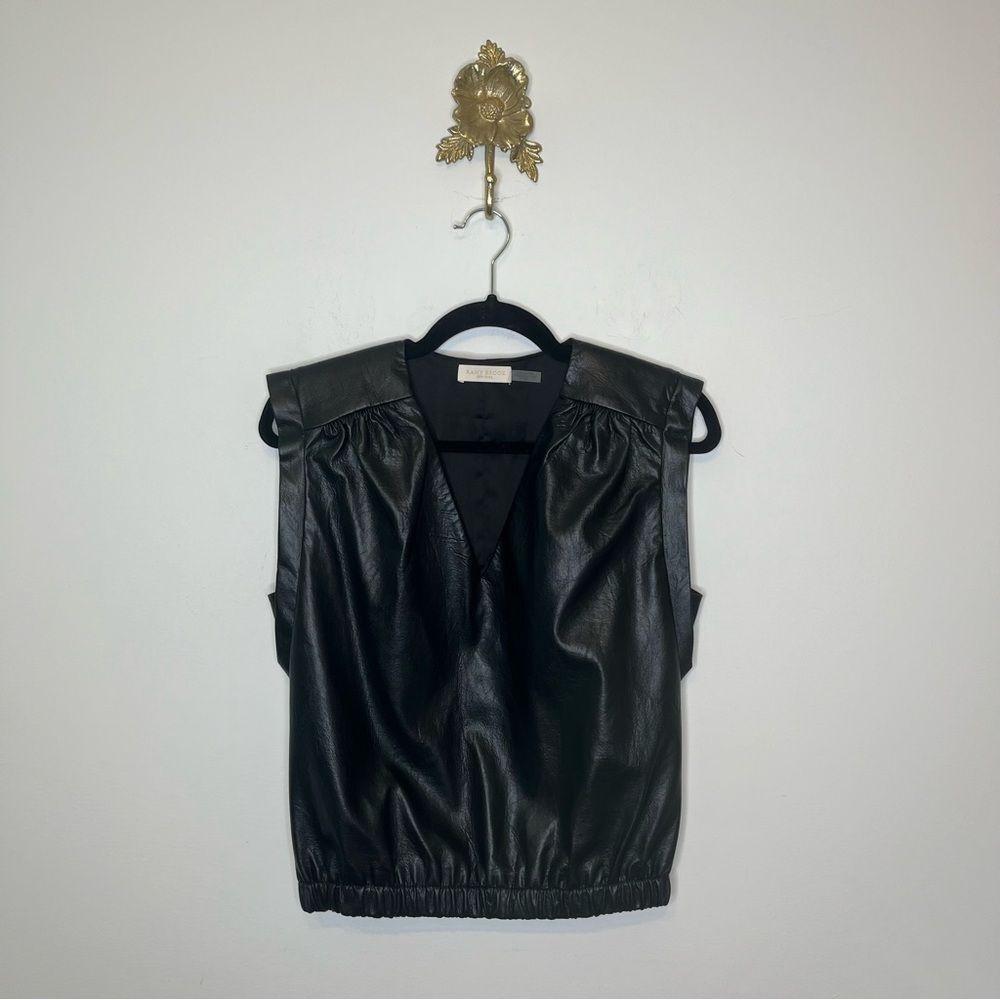 Ramy Brook Annabelle Faux Leather Top XS